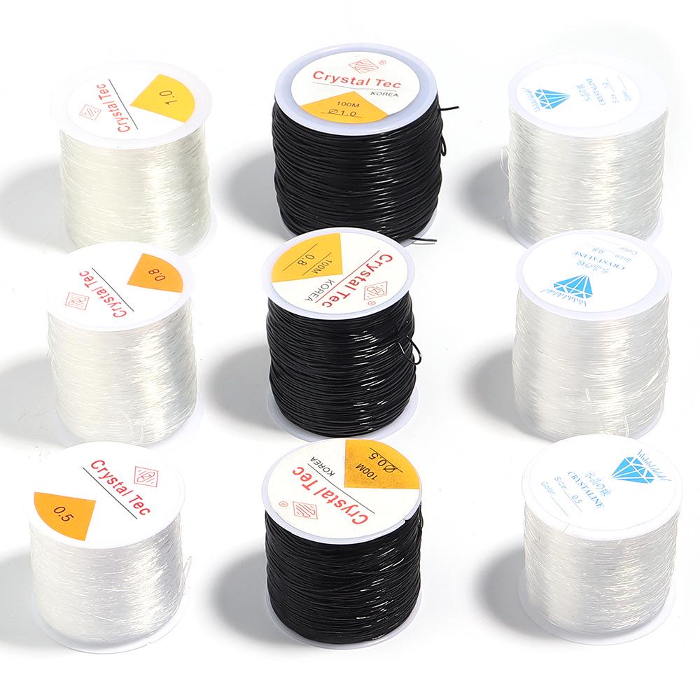 Large Roll Crystal Elastic Beading Cord - Transparent Stretch Jewelry Material for DIY Handmade Accessories