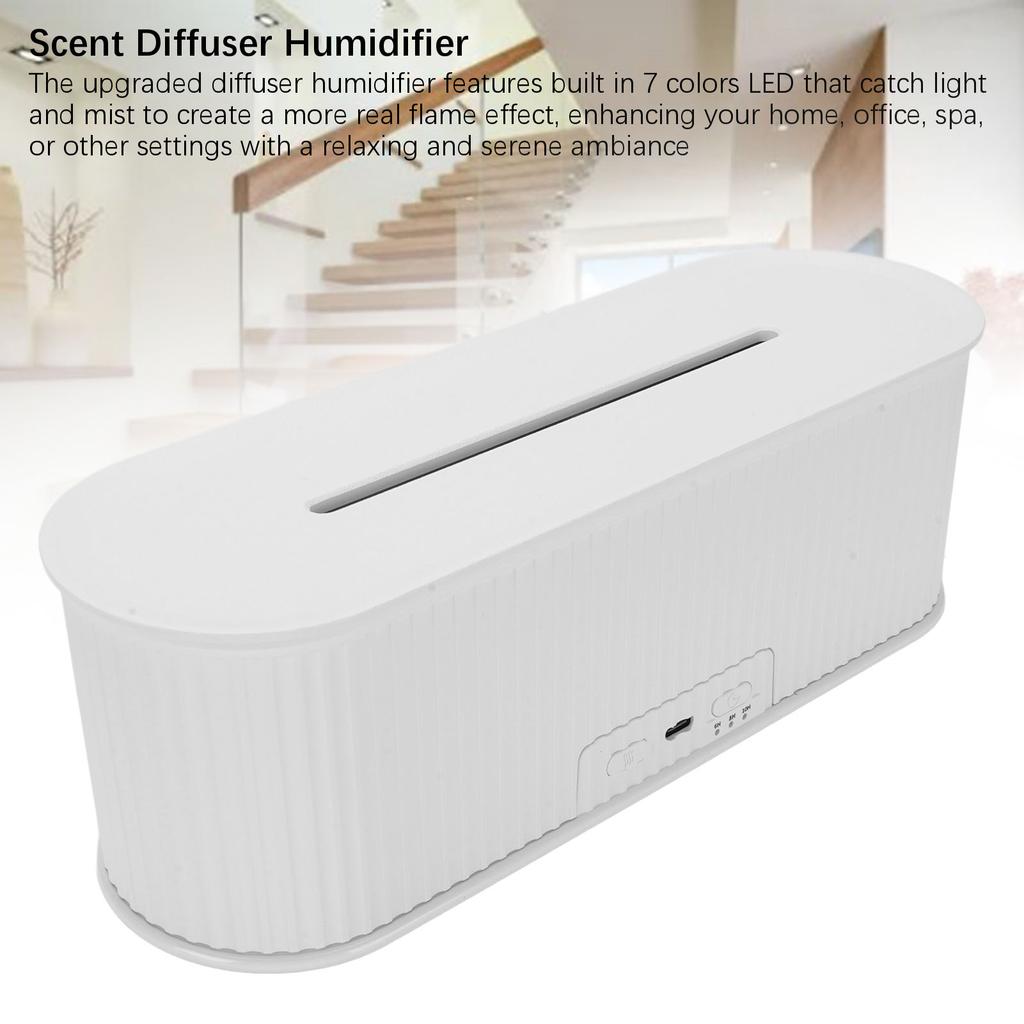 Scent Diffuser Desktop Humidifier Essential Oil Fragrance Machine for Bedroom Office 7 Colors Flame Timing Function