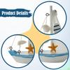 Mini Sailboat Model Beach Nautical Decorative Crafts Table Ornament Home Decor for Housewarming