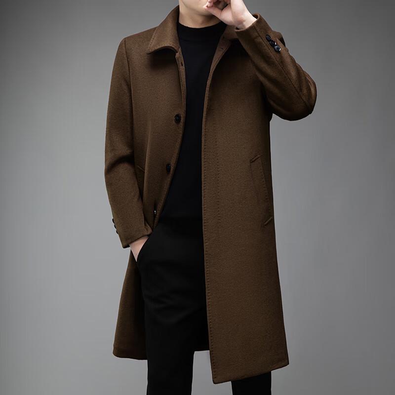 Firstview Men's Urban Casual Long Wool Blend Overcoat FV24D1115