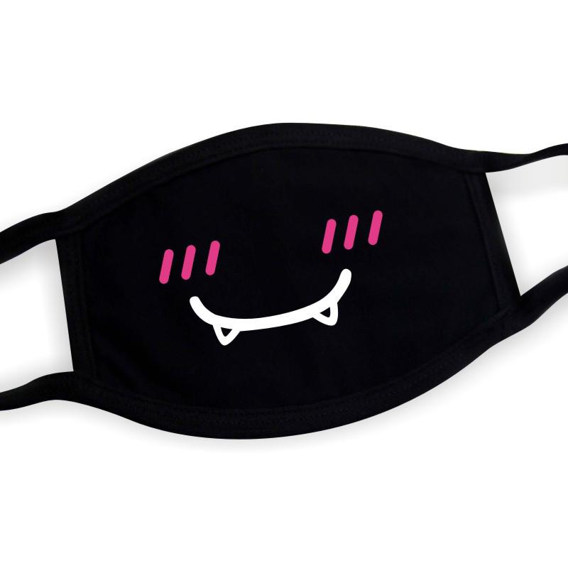 Black Cotton Mask Unisex Winter Warm Thickening Half Face Mouth Mask Cotton Cartoon Pattern Anti-Dust Anti-Respirator Mask