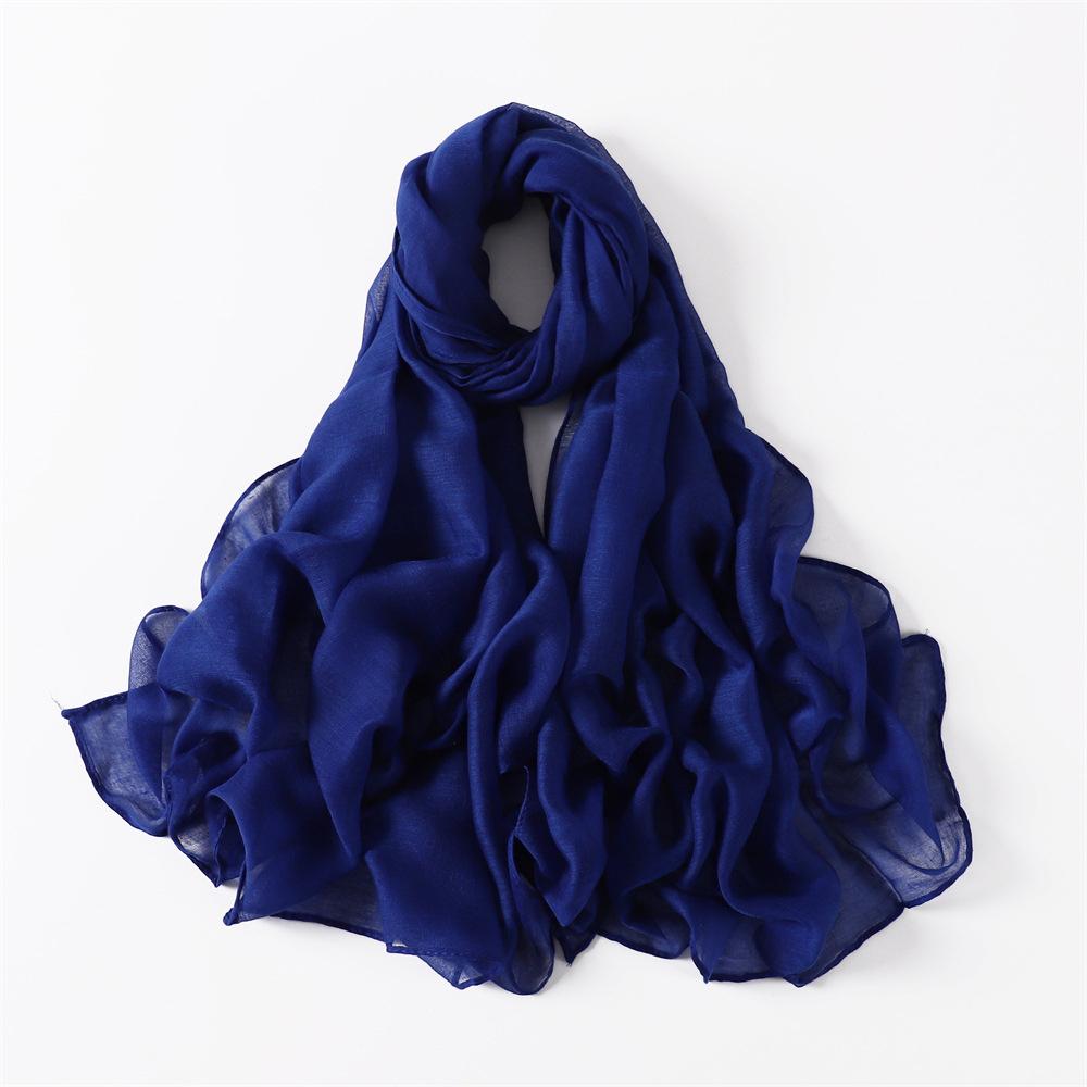 New Cotton Linen Scarf For Women Girls Students Autumn Classic Solid Color Scarves Retro Soft Foulard Viscose Female Wrap Shawls