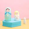 Cute Nesting Doll Set Matryoshka Doll Russian Wooden Dolls Hand-Painted Jesus Nesting Doll Stacking Doll Ornament Christmas Gift