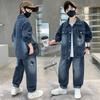 Children's Suit Autumn Long-sleeved Boys Denim Two-piece Children's Casual Suit for Small and Medium-sized Children