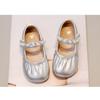 Kids Girls Solid Color Round Toe Pearl Velcro Mary Jane Princess Leather Flats