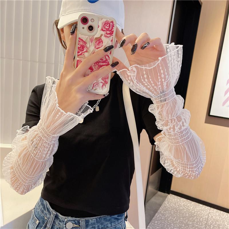 Elastic Lace Sun Protection Sleeves Summer Women Fingerless Gloves Sexy Sweet Sun Protection Arm Sleeve Sunscreen Accessories