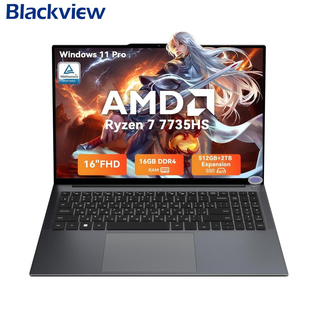 Blackview GamiBook 6 Laptop 16 inch 16GB 512GB AMD Ryzen™ 7 7735HS 8 cores16 threads Windows11 Pro Notebook