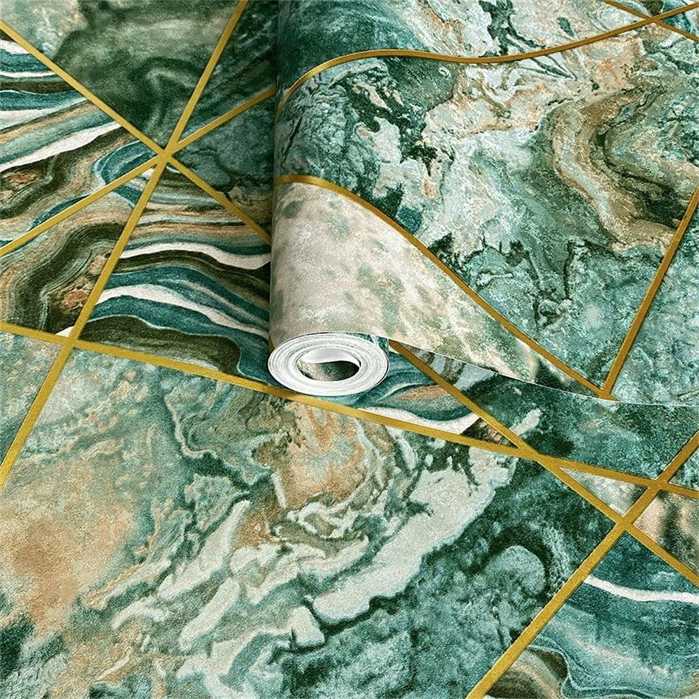 3D Effect Metallic Geometric Marble Wallpaper Roll Modern Quartz Triangles PVC Wall Paper for Living Room Bedroom Walls