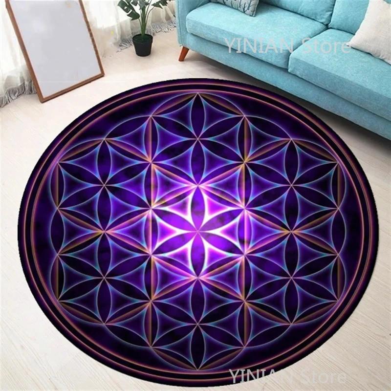 Geometry Round Carpet Cushion Living Room Bedroom Floor Mat Doormat Sofa Computer Chair Area Rug Dropshipping Wholesale