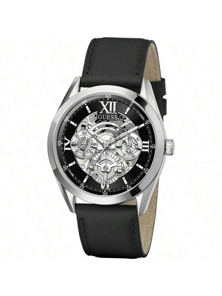 

The Guess Men s Quartz Watch Features A Leather Strap, A Stainless Steel Case, Making It Suitable For Daily Gatherings And Other Occasions GW0389G1 чорний