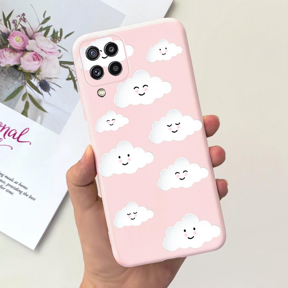For Samsung Galaxy M22 M32 Case SM-M225F SM-M325F Cover Cute Cat Flower Soft Slim Bumper For Samsung M32 4G M 32 M 22 F22 Fundas