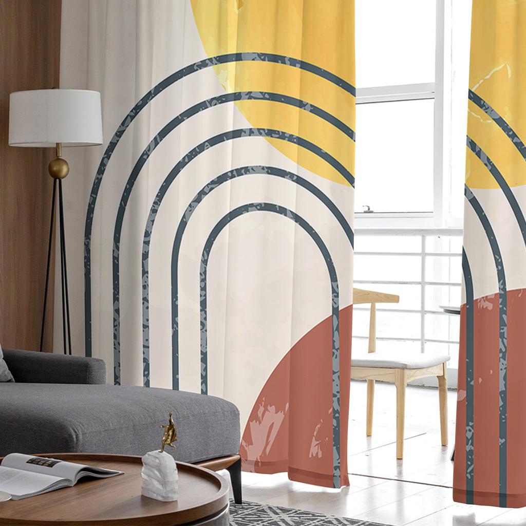 Abstrakte Kunst Sonne Linien Vorhänge Für Wohnzimmer Luxus Baby Schlafzimmer Tüll Vorhänge Küche Zimmer Modernen Stil Sheer Vorhänge