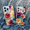 Colorful Flower Laser Phone Case For iPhone 15 Pro Max 14 13 11 12 Pro Max 13 Mini 15 14 Plus Shockproof Protection Back Covers
