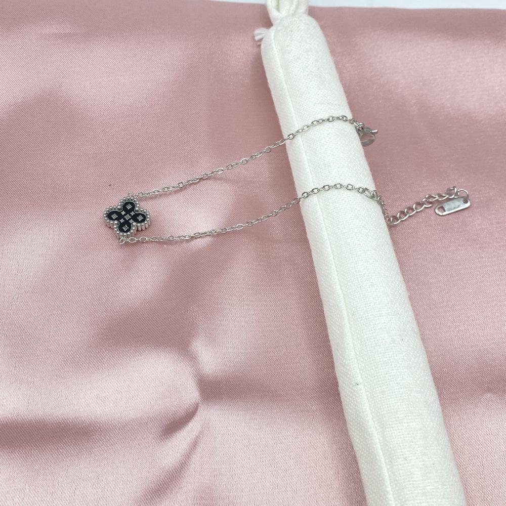 

Браслет из титановой стали 13 мм, двухсторонний, с узором из ракушек и звезд, браслет Счастливый четырехлистный клевер