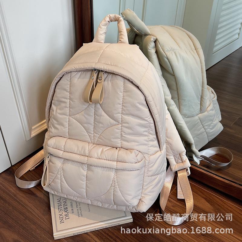 Schoolbag down backpack women's 1011 new summer junior high school girl schoolbag girls high school students lightweight cotton backpack