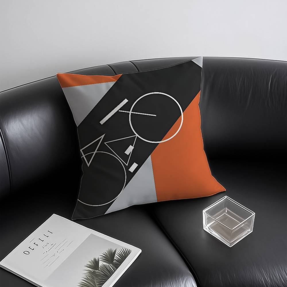Abstract Geometry Line Modern Pillow Case Anti-dustmite Invisible Zipper Sofa Bed