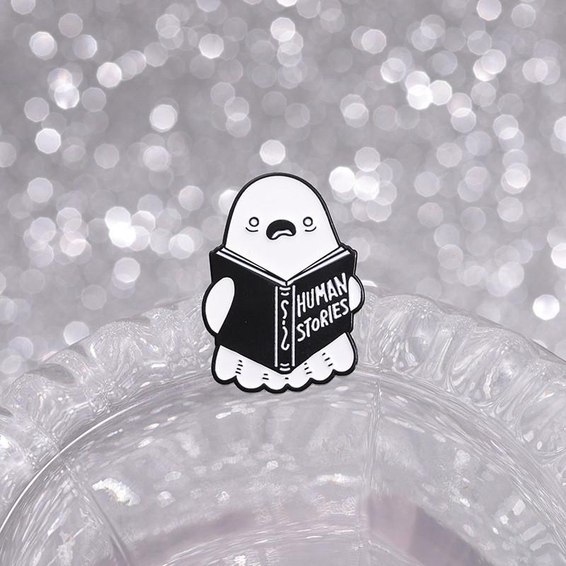 Brooch Ghost Eyecatching Pin Quirky Cartoon Metal Badge Decorative Gift Halloween