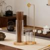 2in1 Wood Incense Holder Anti-Ash Flying Incense Burner with Removable Glass Ash Catcher Incense Sticks Organizer for Home Decor