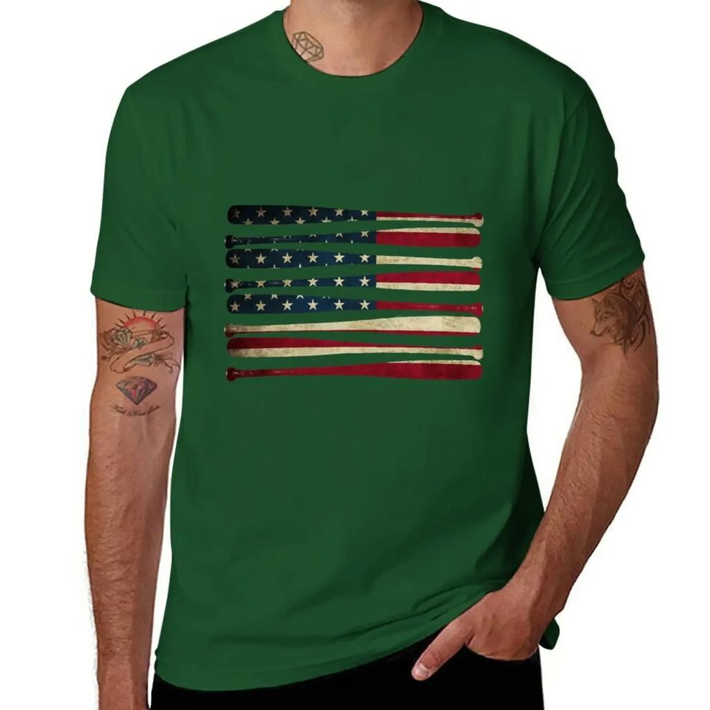 America baseball flag T-Shirt summer top quick-drying kawaii clothes mens workout shirts