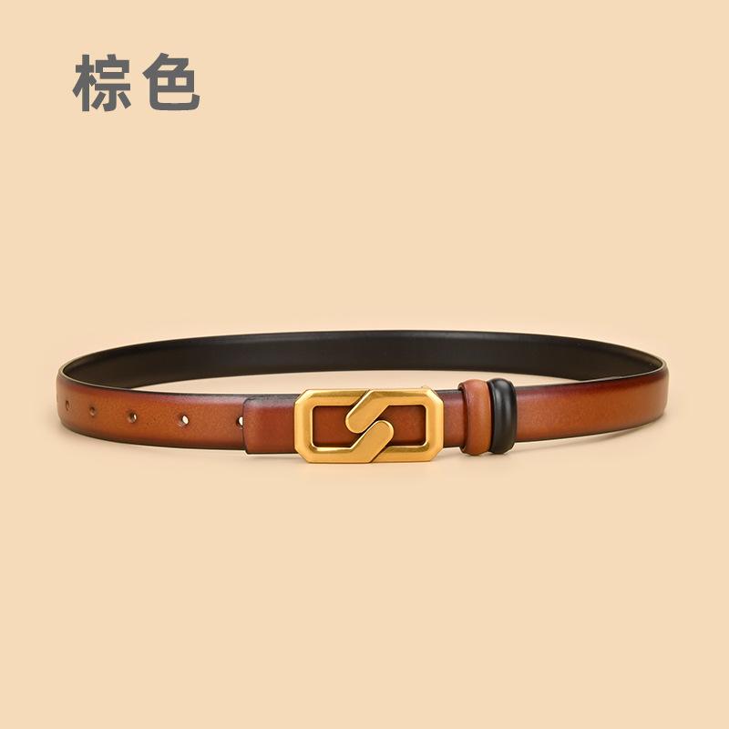 Women'S Leather Belt Wide Jeans With Decorative Waist Seal Dress Women'S Belt Belt Goods
