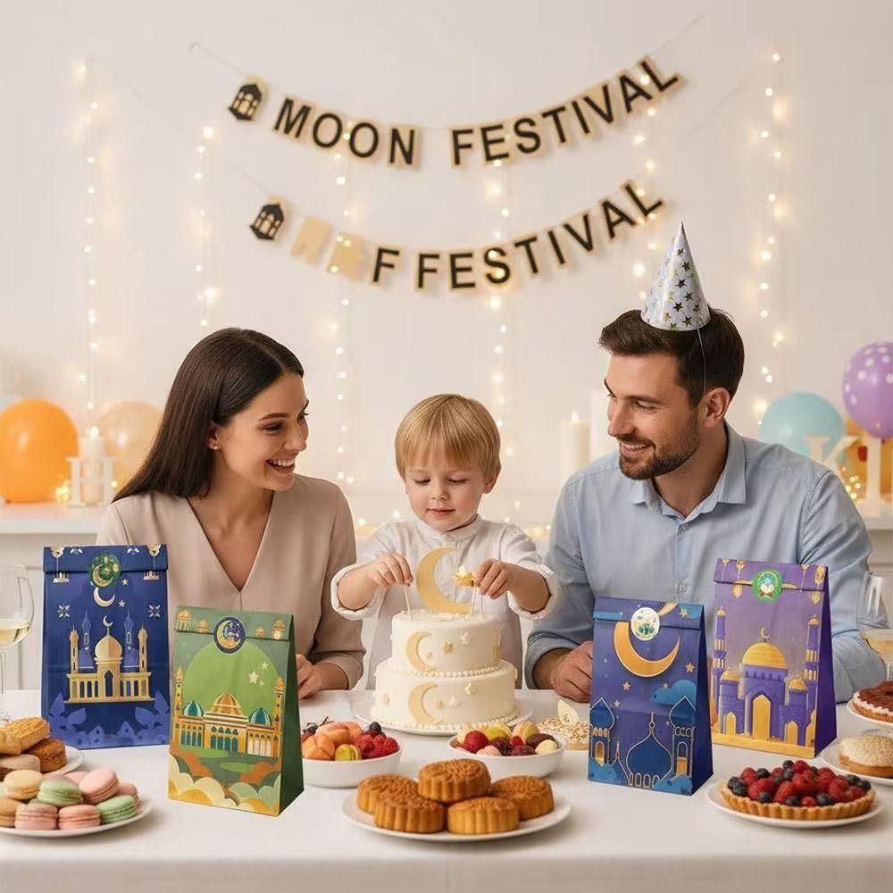 12Pcs Mixed Pattern Eid Mubarak Gift Bag Multicolor Eid Mubarak Gift Paper Bags  Party Supplies