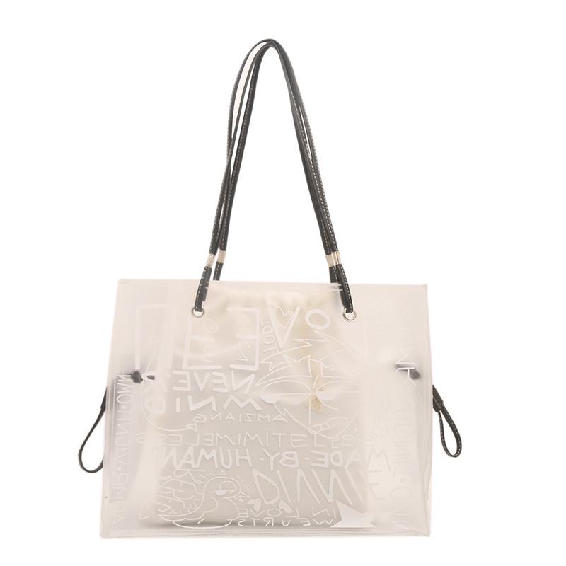 Large Capacity Transparent Jelly Bag - Chic Women's Trendy Shoulder Bag with Stylish Design