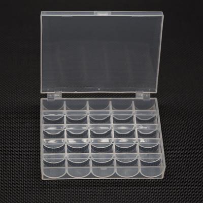 Scatola porta bobina universale in plastica trasparente per macchine da cucire