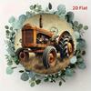Vintage Round Metal Wall Art Retro Truck Decor for Cafe Bar Home