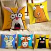 Cute Cartoon Animals Anti-dustmite Pillowcase Invisible zipper silky short plush Sofa cushion cover