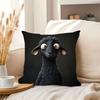 1 Pezzo Copricuscino Decorativo Nero con Stampa Pecora Nera Occhi Grandi, Adatto per Divano, Camera da Letto, Soggiorno, Un Regalo Divertente per gli Amanti degli Animali.
