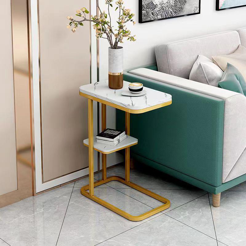 Compact Luxury Square Coffee Table: Elegant Side Table for Living Room or Bedroom