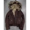 Giacca Foderata in Pelliccia Y2K Cappotto con Cappuccio Vintage da Donna con Bordi in Pelliccia Sintetica e Polsini a Coste Giacca Corta Casual