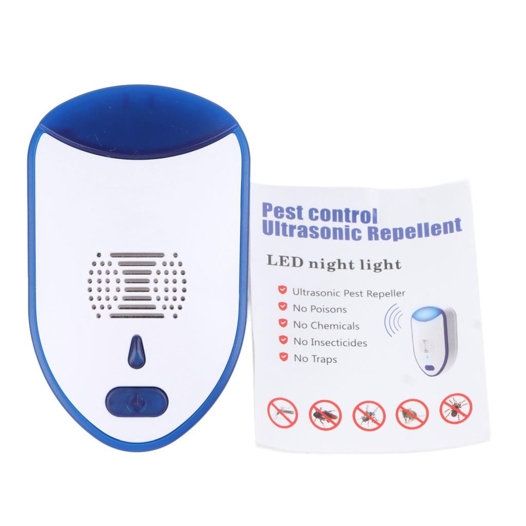 Electronic Mice Repeller Silent Operation Wide Coverage Area Ultrasound Cockroach Repeller for Bedroom Office