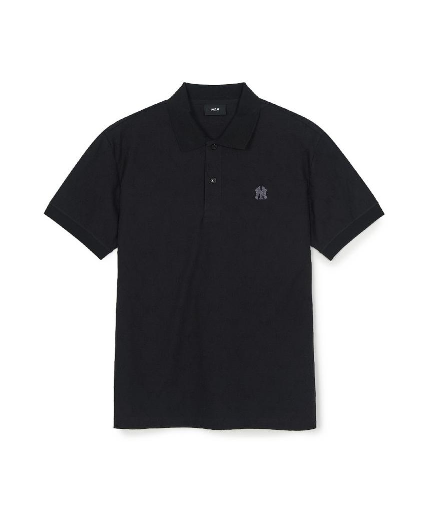 Emelbi Diamond Monogram Jacquard Collar T-Shirt Ny (Black)