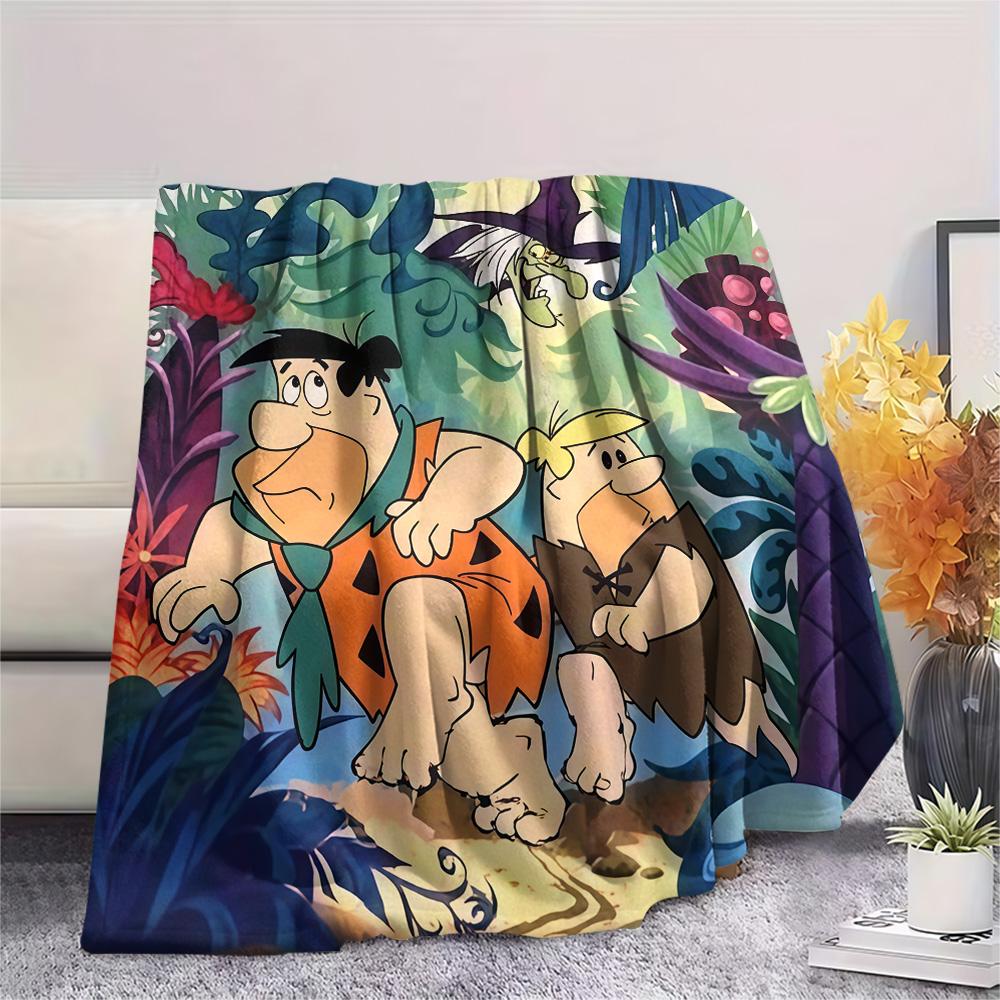 The Flintstones Flannel Blanket, High quality Comfortable for All Seasons, Home Decor, Warmth and Comfort