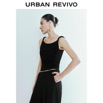 UR Women's Pleated Twisted Strap Sleeveless Knit Top