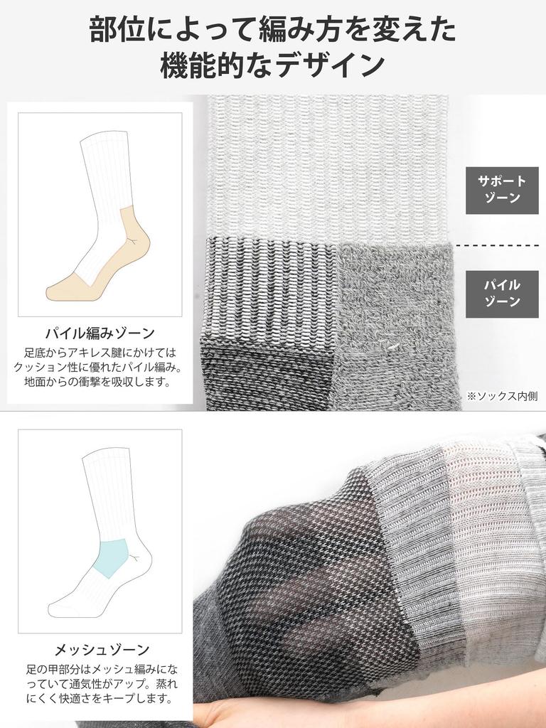 VAXPOT Trekking Mountaineering Socks for and Cushioned Mesh Antibacterial and Sizes Socks, 2-Pair Set, Men, Women, Kids, Soles, Instep, Deodorizing,