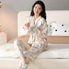 Oudifen Women's 100% Cotton Long-Sleeve Pajama Set