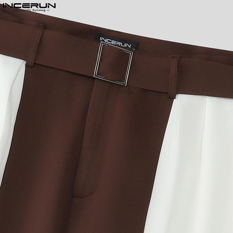 INCERUN 2PCS Men Sleeveless Patchwork Stitching Waistcoat and Long Pants Outfits Sets