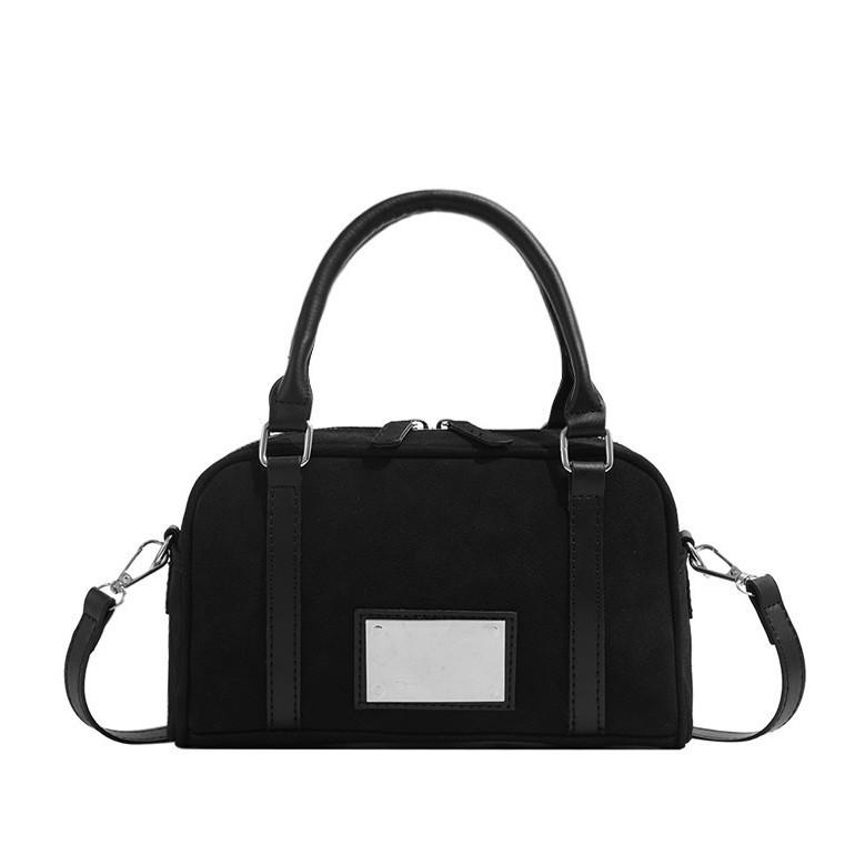 Korean INS Niche Bowling Boston Bag for Women 2024 New High-End Handbag Shoulder Crossbody Small Bag