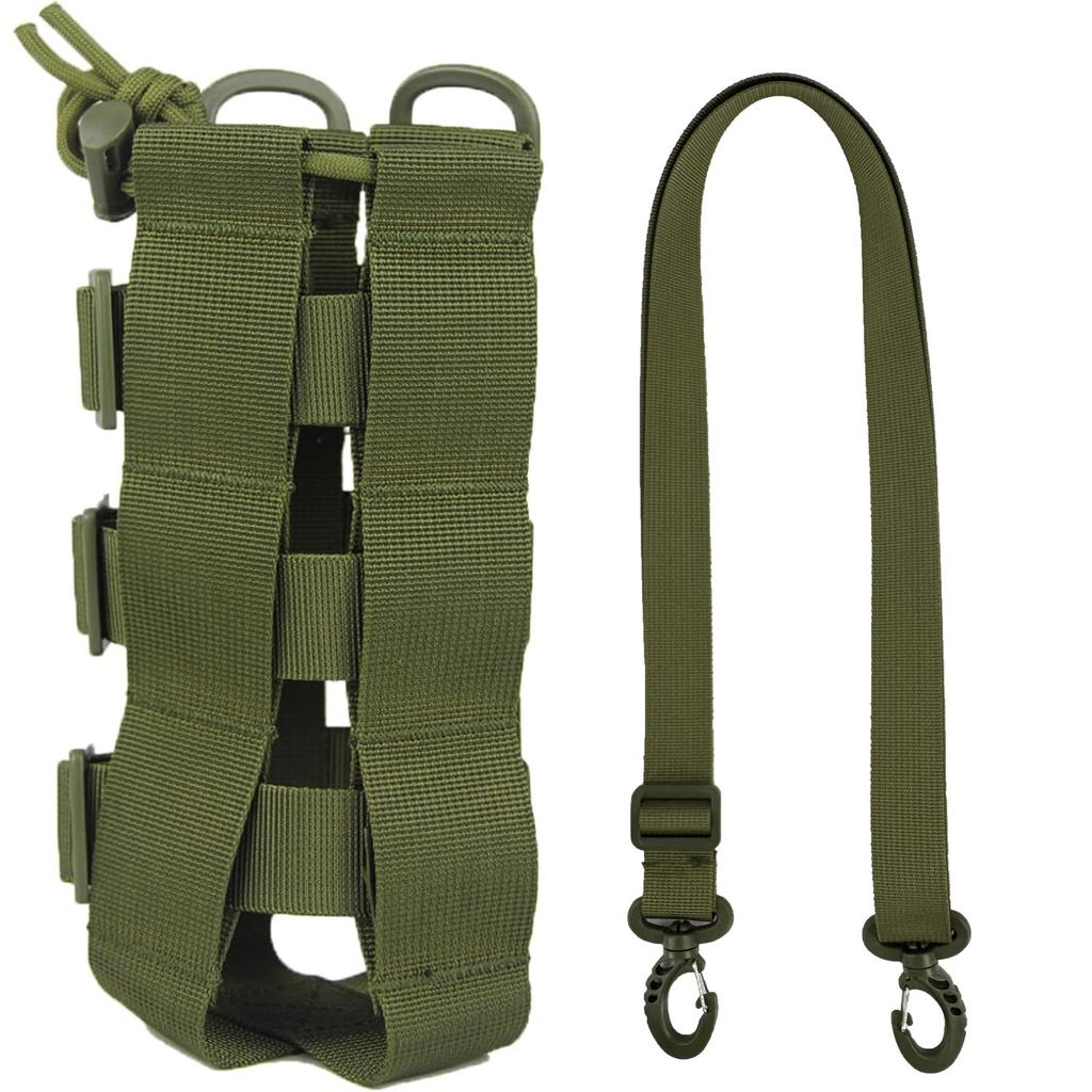 Outdoor Travel Hiking Drawstring Water Bottle Holder Kettle Carrier Bag Outdoor Mountaineering Waist BagTactical Pouch Bag