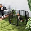 Puppy Playpen, Dog Playpen, Puppy Enclosure, 8 Panels with Door, Foldable and Portable Dog Fence, Steel, Black
