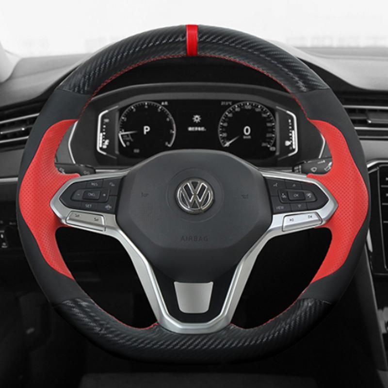 Custom DIY Car Steering Wheel Braid Cover 100% Fit For Volkswagen VW Atlas Golf 8 Mk8 Polo Jetta Passat B9 Tiguan