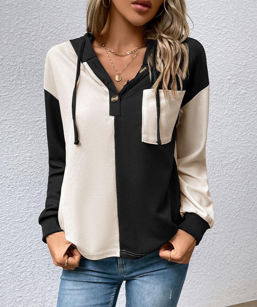 Women S Casual Loose Long Sleeve Hooded Sweatshirt With Drawstring S