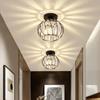 Modern Mini Ceiling Light  European Style E27 Iron Semi Flush Mount for Home Gold Luxury Crystal Ceiling Lamp