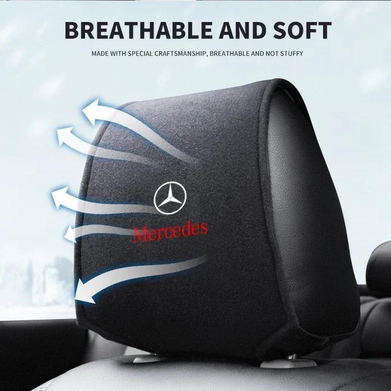 UOKOF1 W213 For AMG GLB Car Logo Seat Backrest Headrest Cover Pillow Towel For Mercedes Benz B/C/E/S Clase A C200L GLC GLK CLA W163 W22