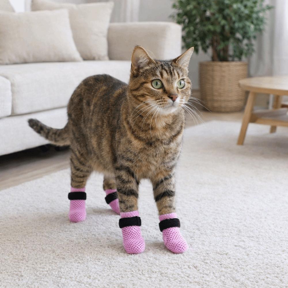 Anti-Slip Cat Anti Scratch Cover Breathable Cat Breathable Shoes Pet Claw Cover  for Cats and Dogs