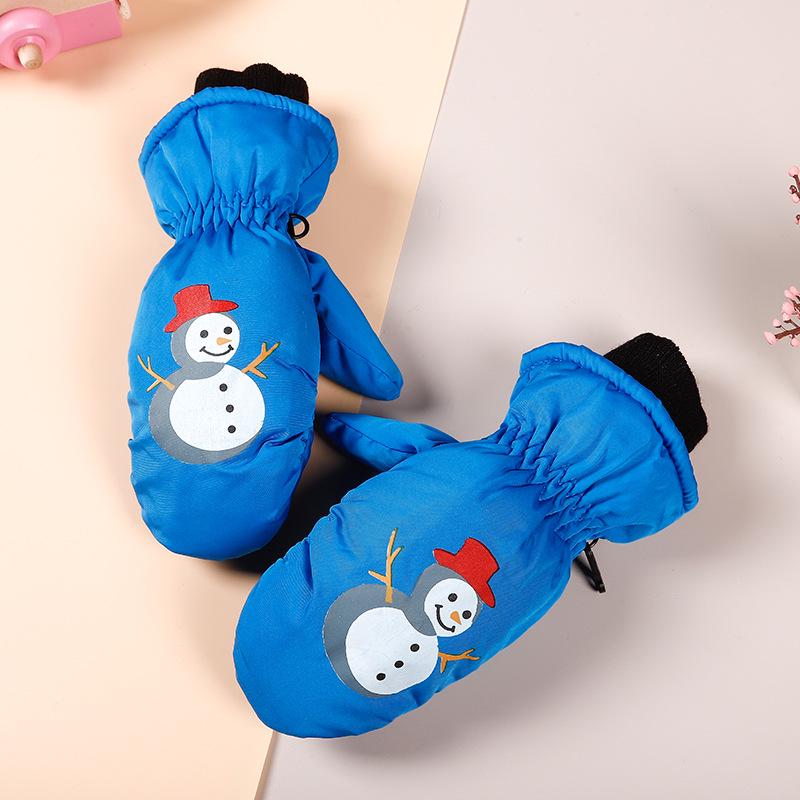 Kids' Cartoon Ski Mittens: Warm, Windproof, Waterproof, for Ages 3-10