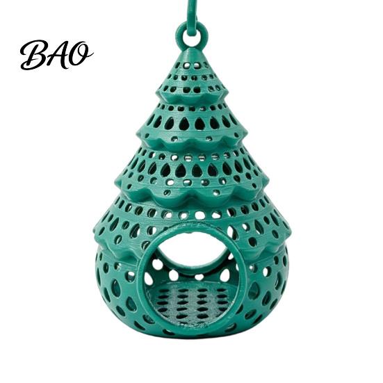 Festive Underwater Landscape Decor Christmas Tree Aquarium Floating Hideout Ornament, Fish Shrimp Cave Shelter with Ornament for Holiday Season Santa