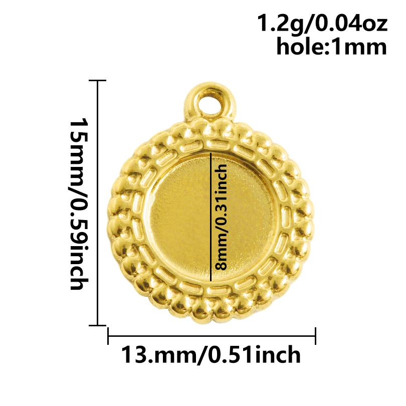 6 Stück Herz Quadrat Wassertropfen Oval Cabochon Basis Fassung Anhänger Edelstahl Charms Für Schmuckherstellung Großhandel DIY Materialien